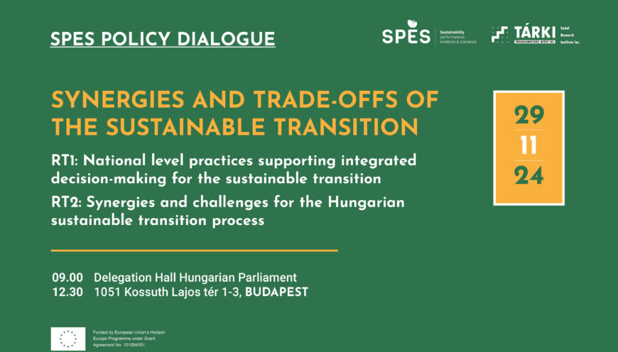 Synergies and Trade-offs of the sustainable transition: national level practices SPES Policy dialogue Budapest november 2024